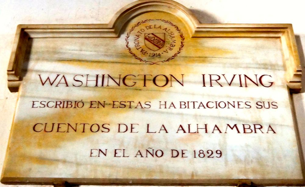 Washington Irving Plaque in the Alhambra