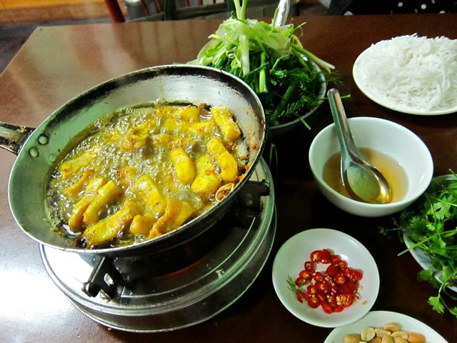Fish Cooking in Cha Ca La Vong