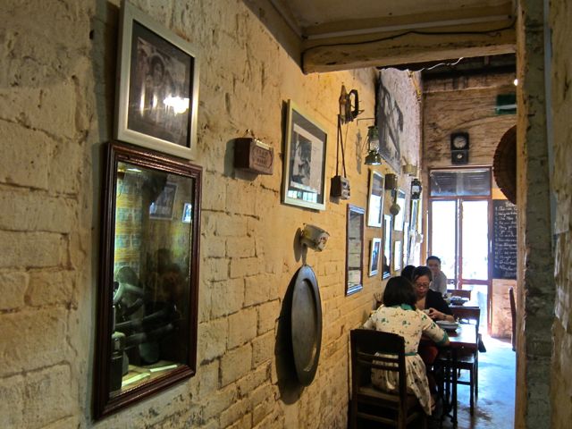 Inside the Mau Dich So Restaurant in Hanoi. 
