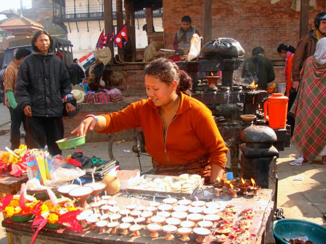 Vendor in Durbar Square in Kathmandu