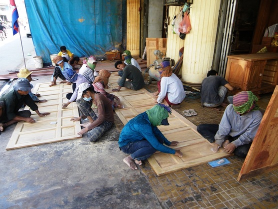 Woodworking in the Streets of Phnom Penh