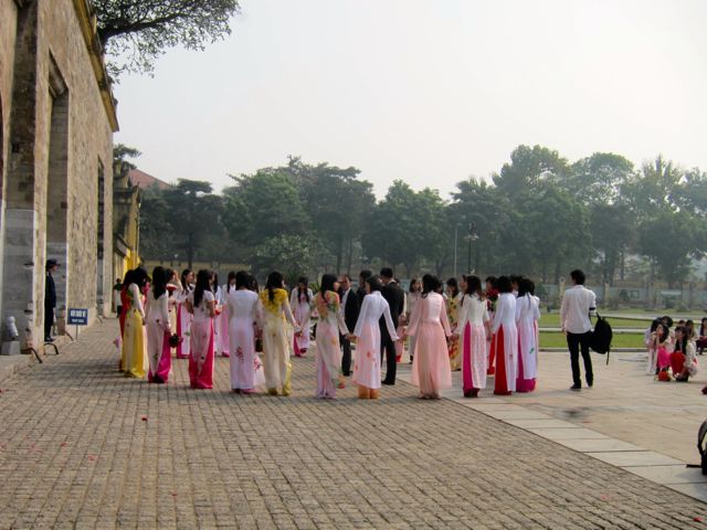 Graduates Having Pictures Taken at the Citadel in Hanoi