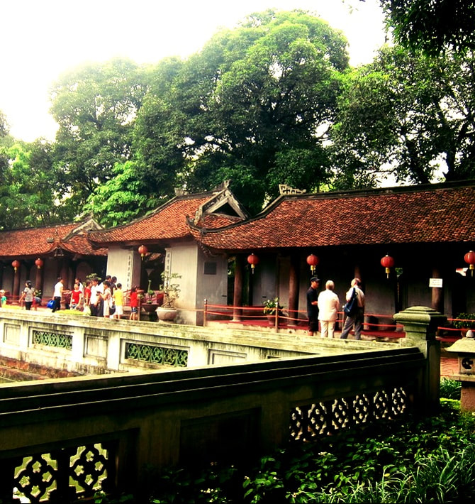 Courtyard in the Temple of Literature in Hanoi