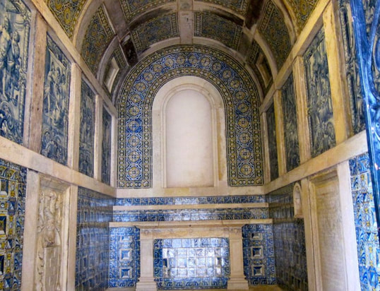 Tiles in the Templars Castle in Tomar