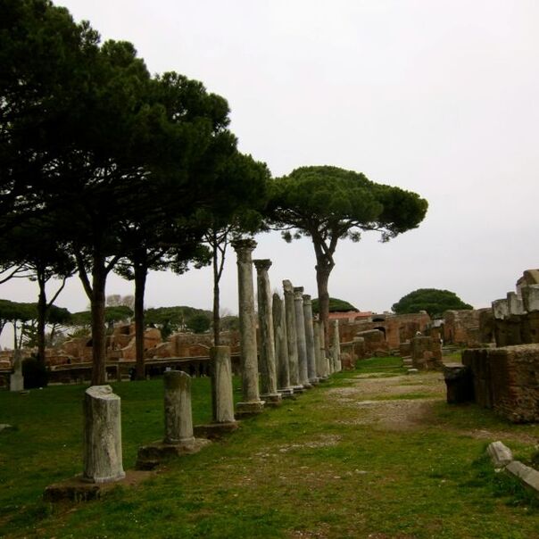 Old Roman Ruins in Ostia Antica