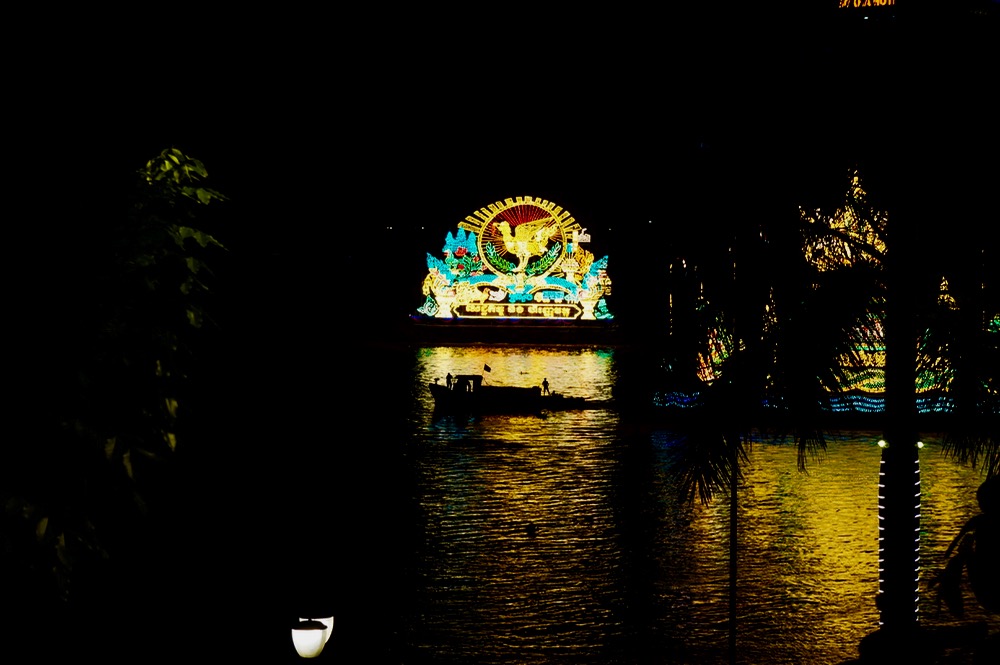 Illuminated Boat at the Water Festival Cambodia